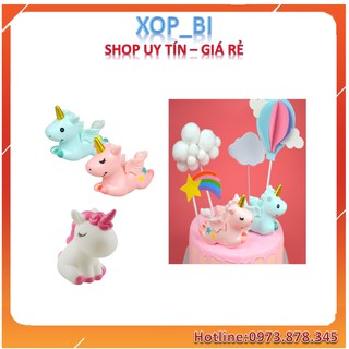 Ngựa 1 sừng dễ thương trang trí bánh kem, bánh sinh nhật - phụ kiện sinh nhật