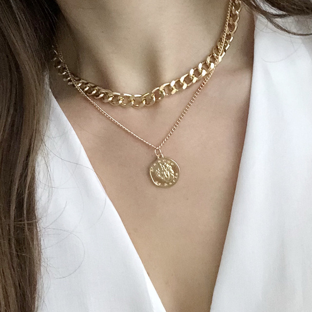 vòng cổ Mặt Hình Tròn / Trái Tim Thiết Kế Đơn Giản Cho Nữ