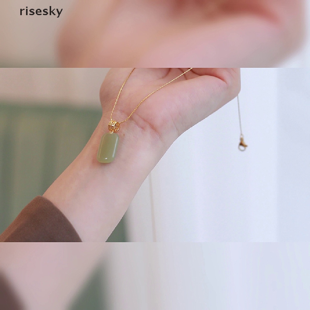 Vòng cổ Mặt Đá Ngọc Bích Hetian Thời Trang Cho Nữ ♨Trên đó