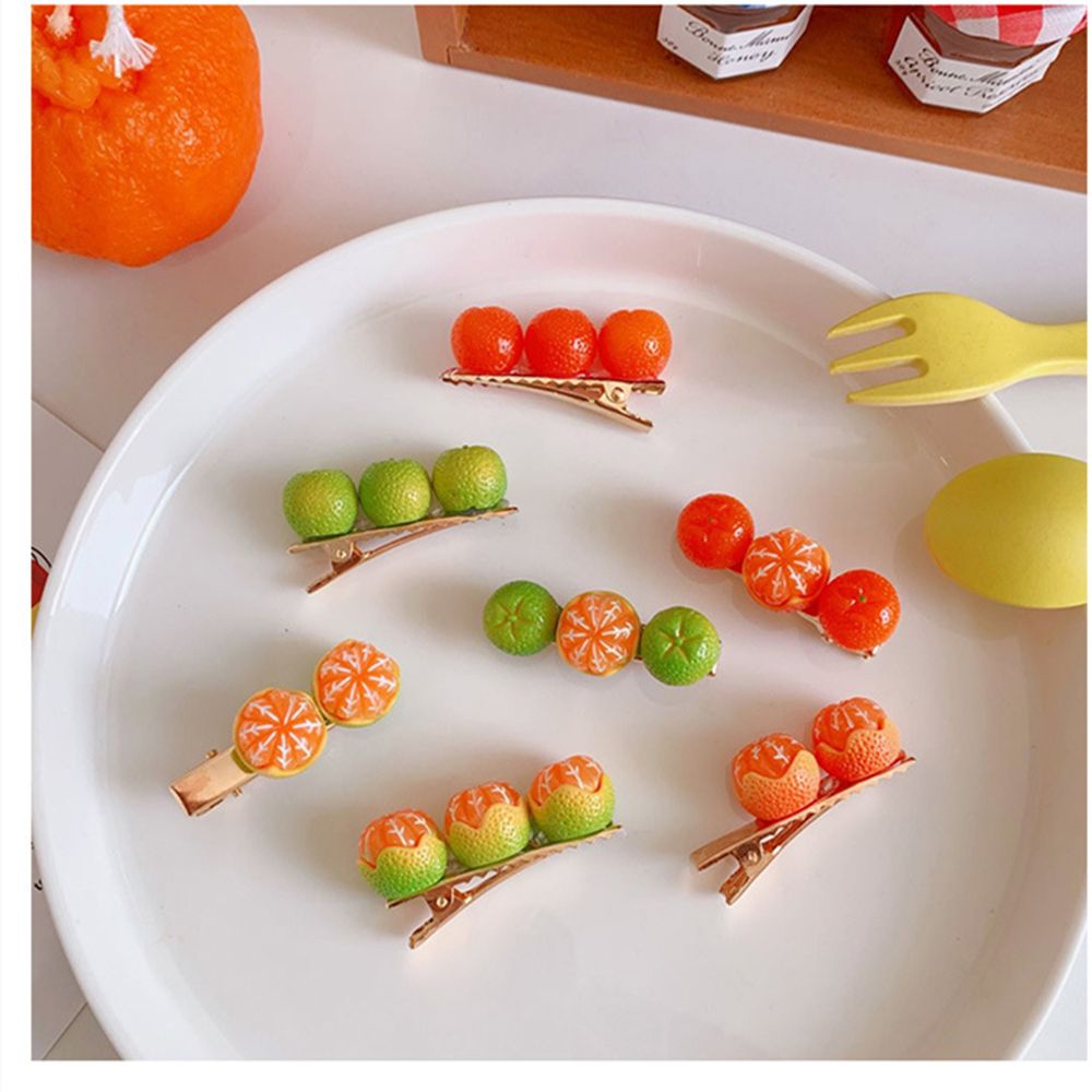 Kẹp tóc hình quả cam nhỏ xinh xắn thiết kế thời trang dành cho nữ