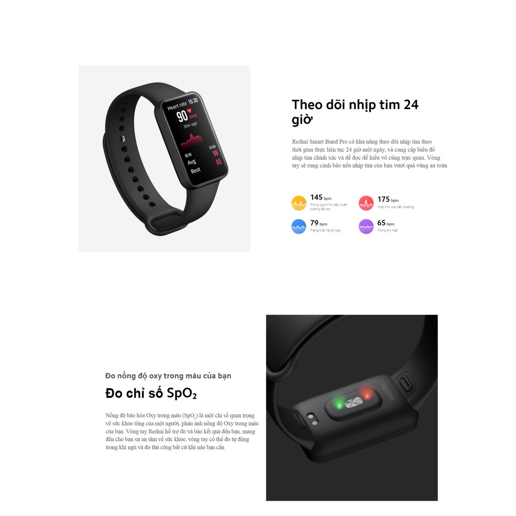 Vòng đeo tay thông minh Xiaomi Redmi Smart Band Pro BHR5501GL M2101B1 - Bản quốc tế bảo hành 12 tháng