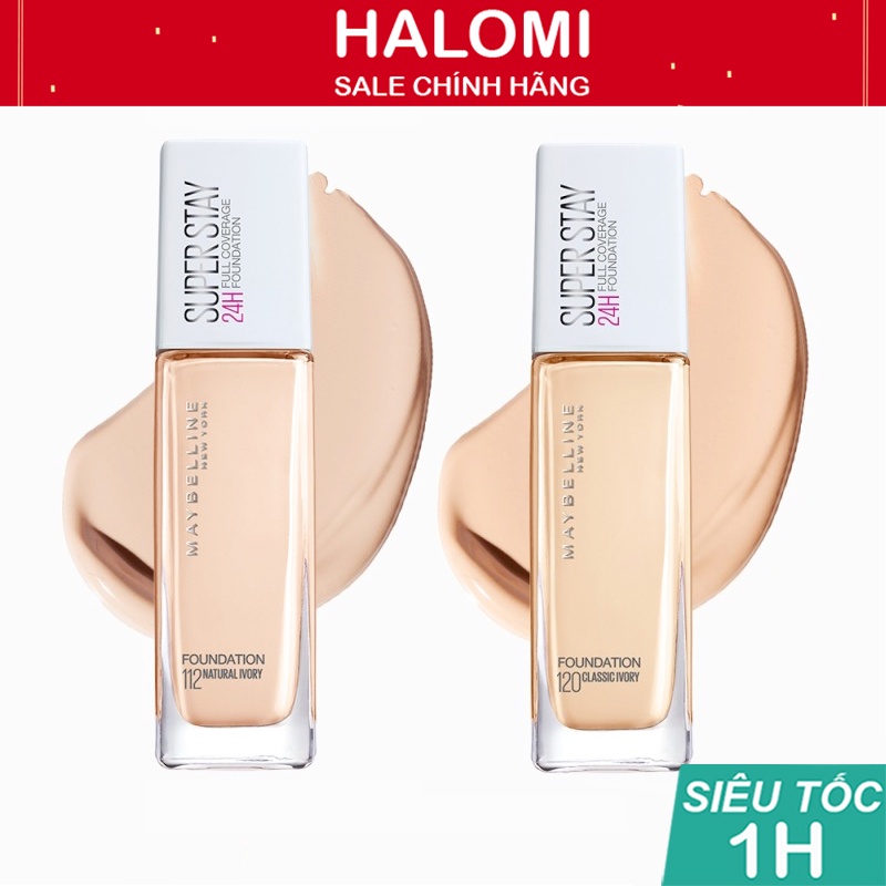 Kem Nền SuperStay Lâu Trôi Che Phủ Cao Full Coverage Foundation Maybelline New York 30ml HALOMI