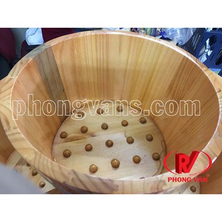Thau gỗ ngâm chân có hạt massage
