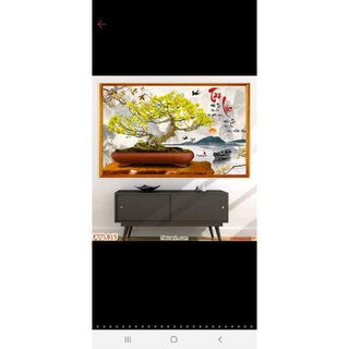 Tranh dán tường 3d chậu bon sai ngang 160cm cao 100cm