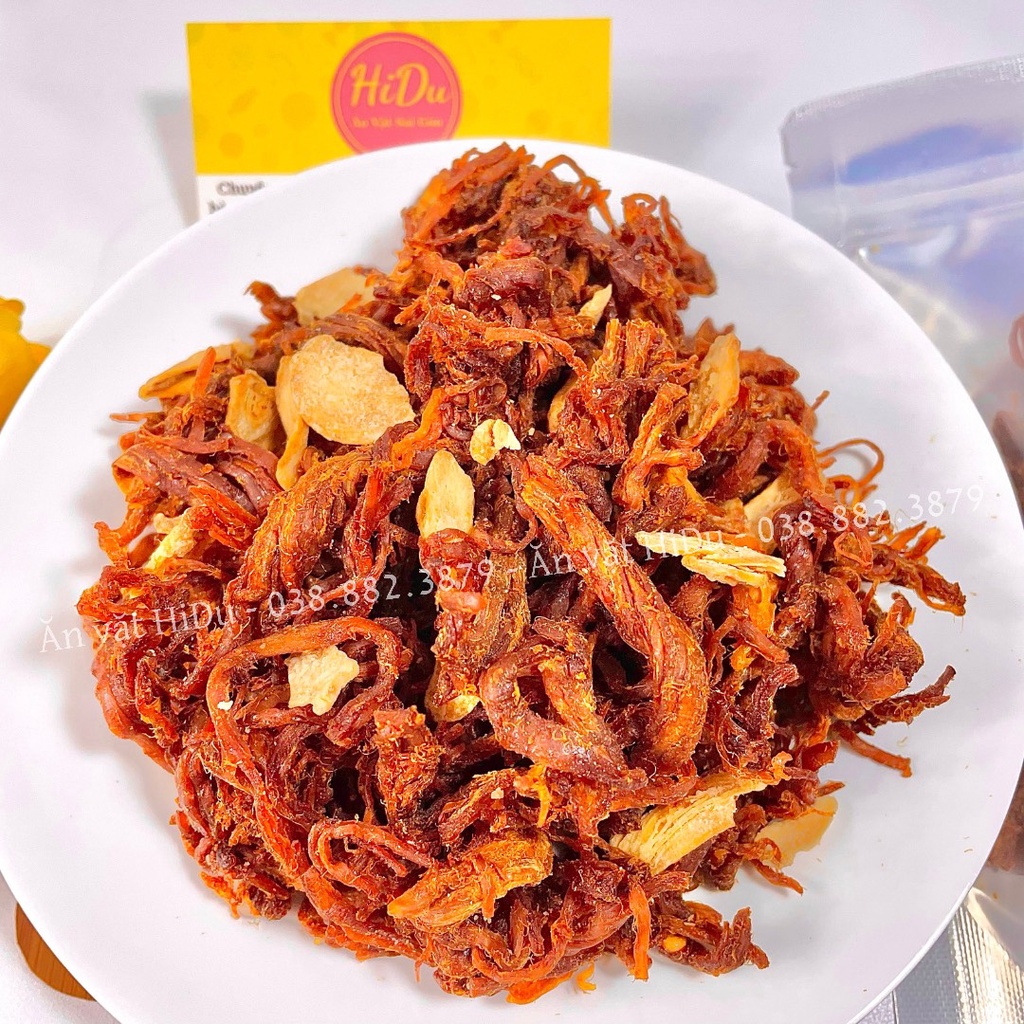 Khô heo cháy tỏi HiDu 100gr loại ngon đậm vị sợi to | BigBuy360 - bigbuy360.vn