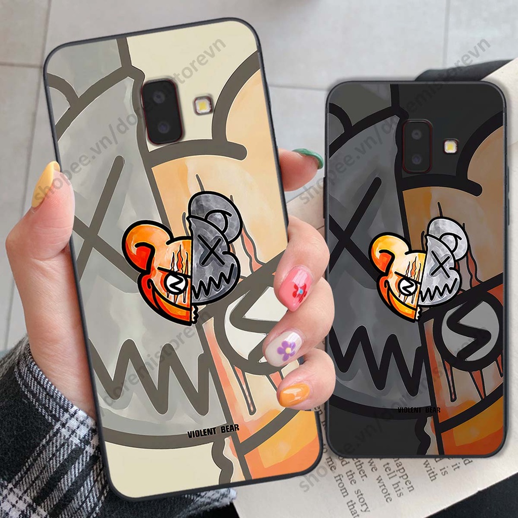 Ốp lưng Samsung J6 2018 / J6 Plus / J6+ hình kaws, kith, bear brick nổi 3D phong cách độc đáo