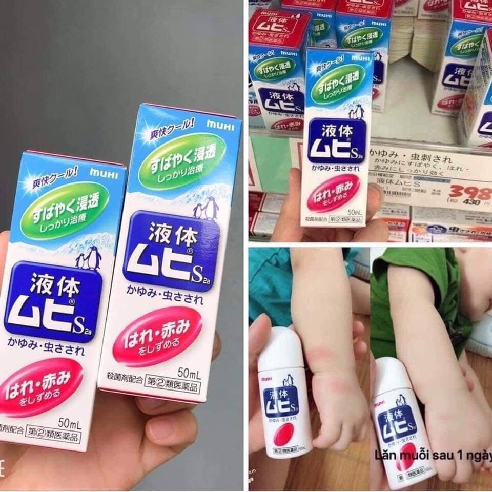 Lăn bôi đốt và côn trùng cắn Muhi 50ml (Nhật Bản)