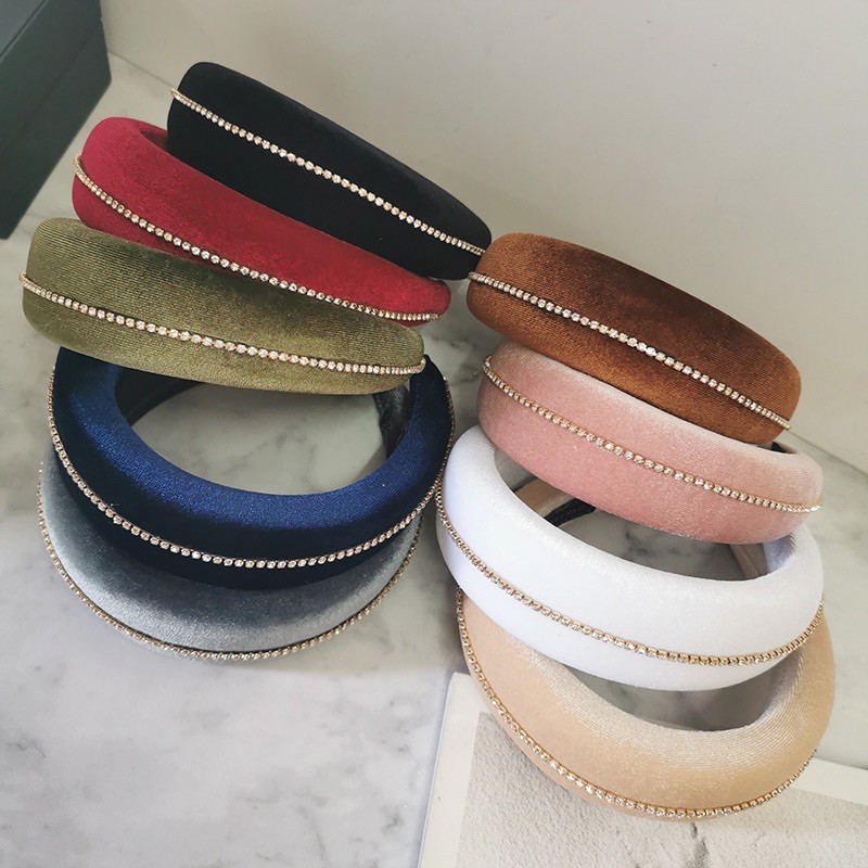 Mấn bờm nhung viền đá lấp lánh