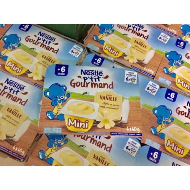 [DATE 9/2021] Váng sữa Nestle mini vỉ 6 hộp 60gr nội địa Pháp