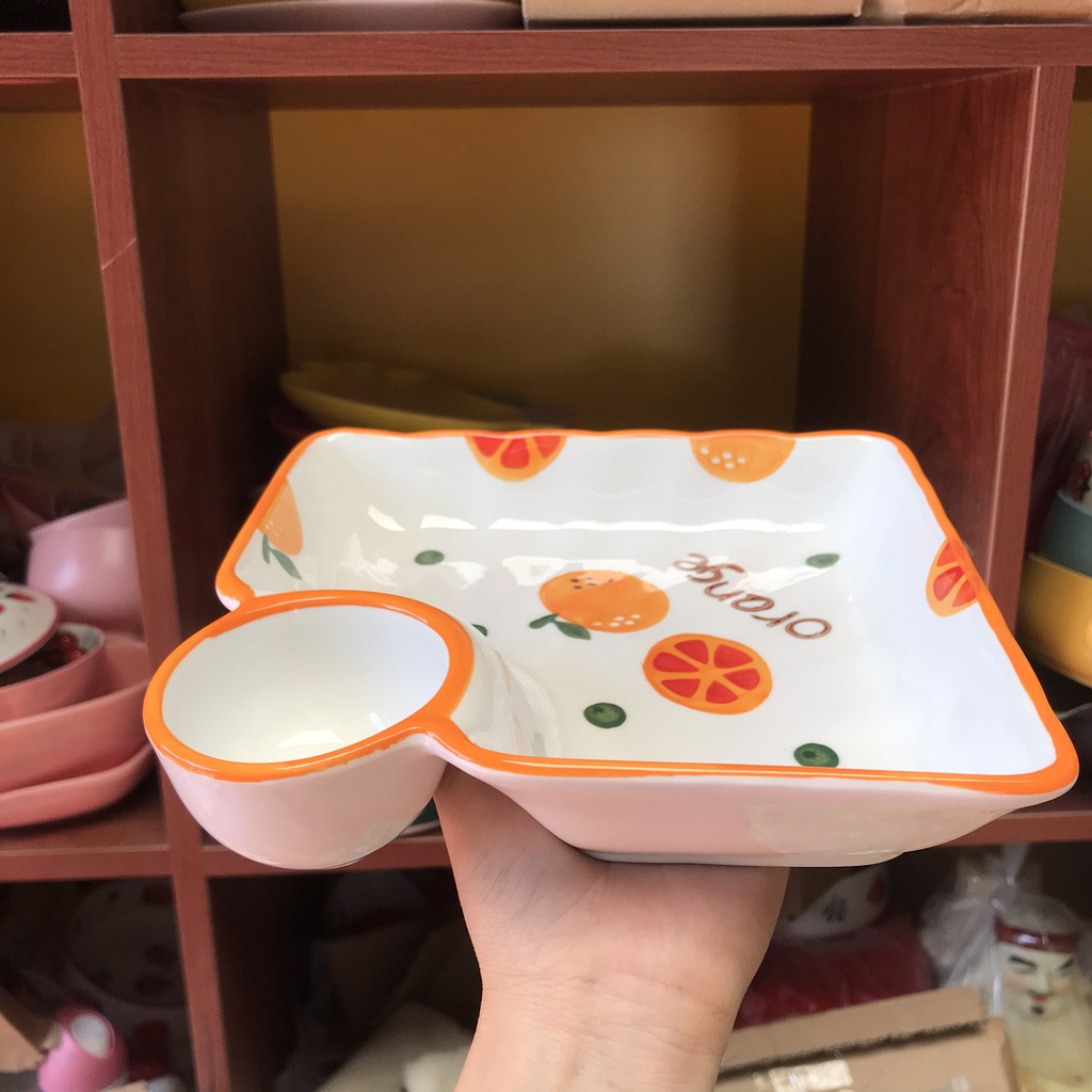 Bát Ăn Cơm Đĩa Sứ Bộ Chén Dĩa Sứ Dễ Thương Cute Bát Đĩa Trái Cam Decor Cao Cấp S18