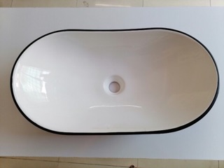 Lavabo sứ nghệ thuật ,Chậu sứ nghệ thuật trắng đen MAJST.