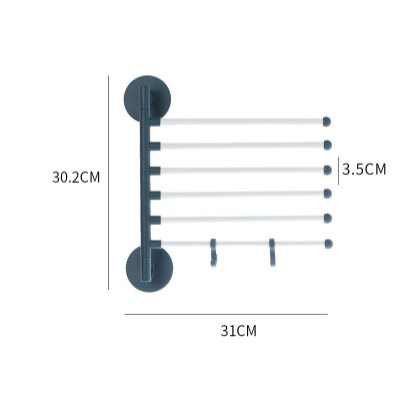 Giá treo khăn,Móc treo khăn nhà tắm  dán tường xoay 180 ,3 chạc ,5 chạc