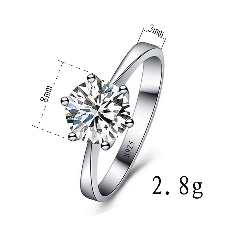 Nhẫn Đính Hôn Cô Dâu Dát Đá Zircon Trong Suốt