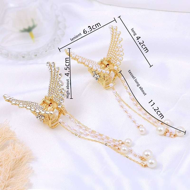 Kẹp Tóc Hình Bướm Đính Ngọc Trai Và Đá Lấp Lánh Thời Trang Cho Nữ