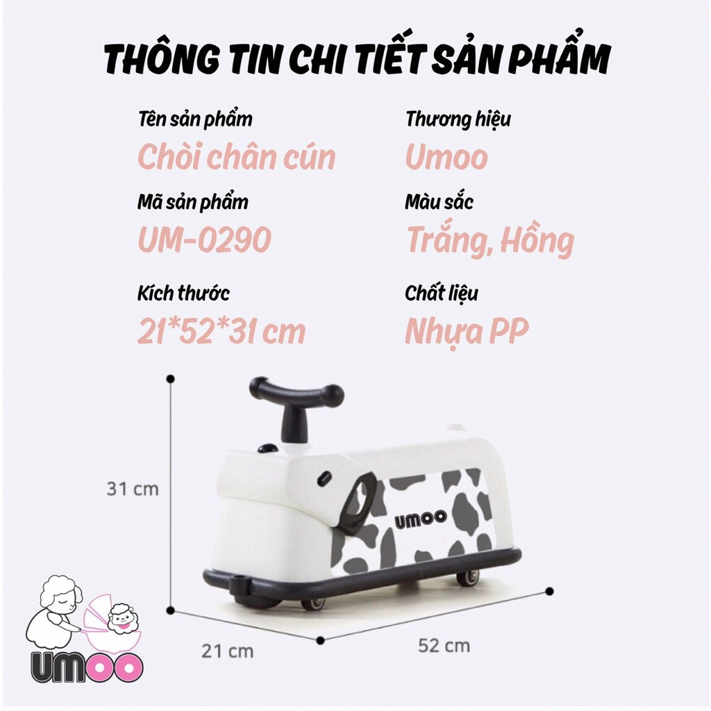 Xe chòi chân ô tô UMOO cho bé hình cún đáng yêu um - 0290