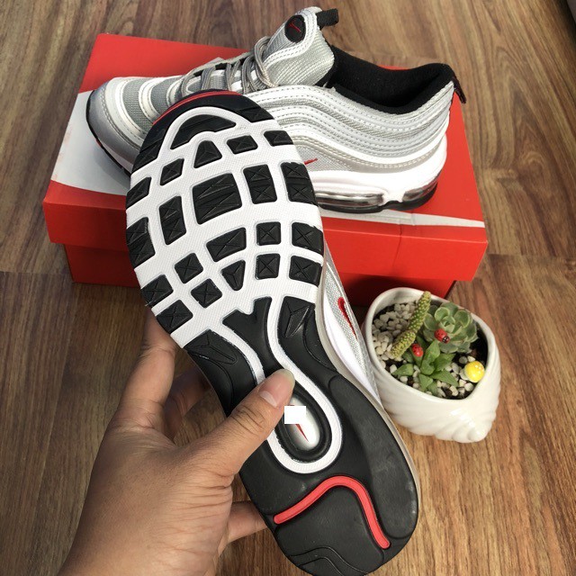 FULL BOX Giày Sneaker Nam, Nữ AM 97 Xám Bạc Cao Cấp