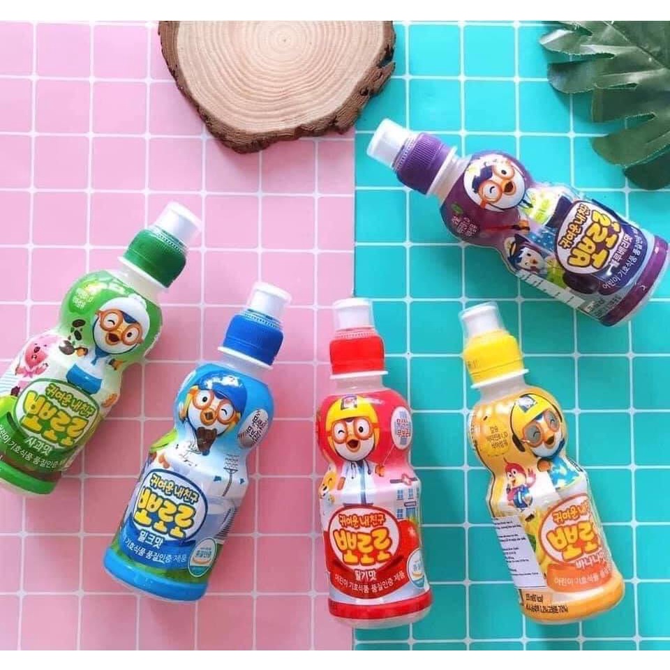 Nước trái cây PORORO HÀN QUỐC - 4 vị (Dâu, Việt Quất, Sữa, Chuối) 235ml