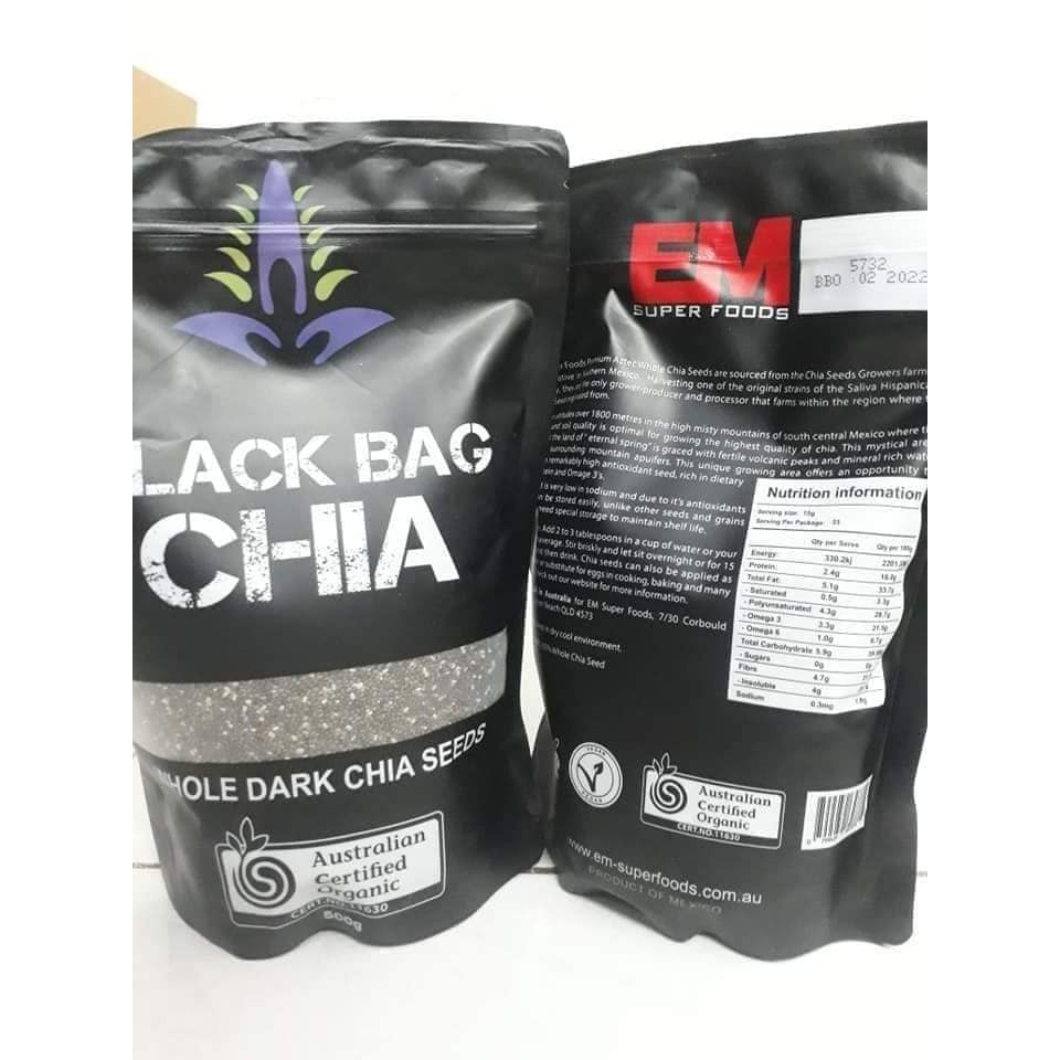 Hạt Chia  Black Bag 500gr. Giá 65,000