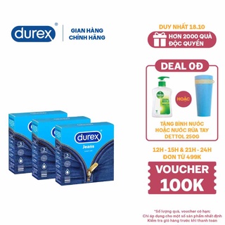 Bộ 3 Bao cao su Durex Jeans hộp 3 bao
