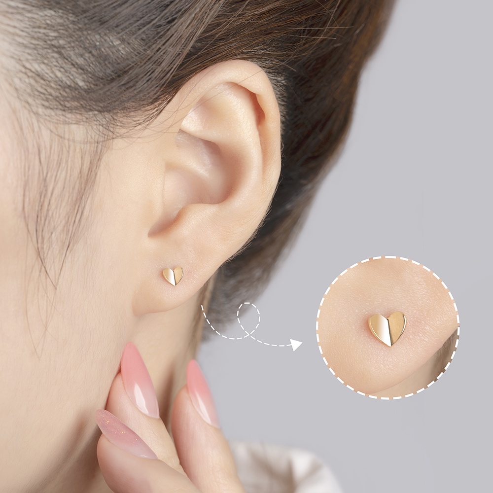 Bông Tai Nữ Vàng 14K BTAM44 Huy Thanh Jewelry Được Thiết Kế Đơn Giản Theo Phong Cá