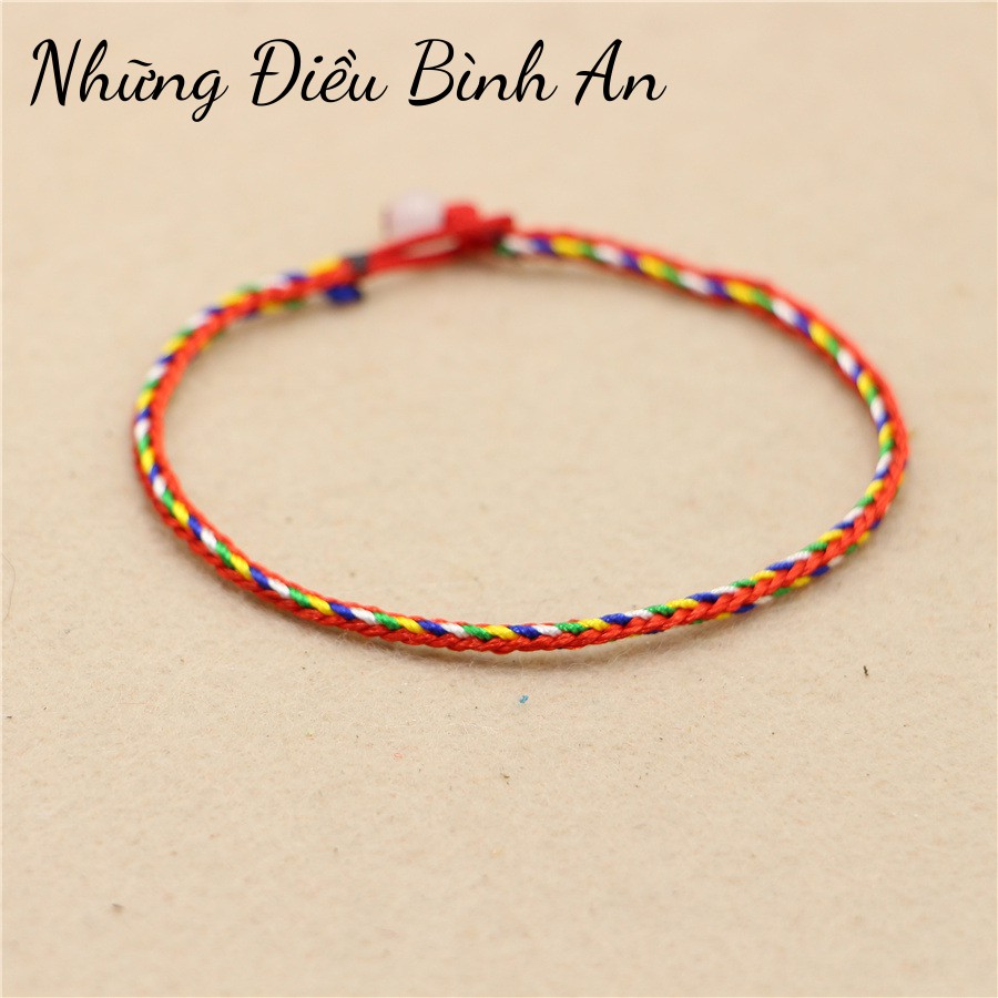 Vòng tay ngũ sắc kết chỉ đỏ Nepal Tây Tạng đã được th.ỉ.n.h mang lại bình an may mắn 💕FREESHIP 50k💕 - Những Điều Bình An