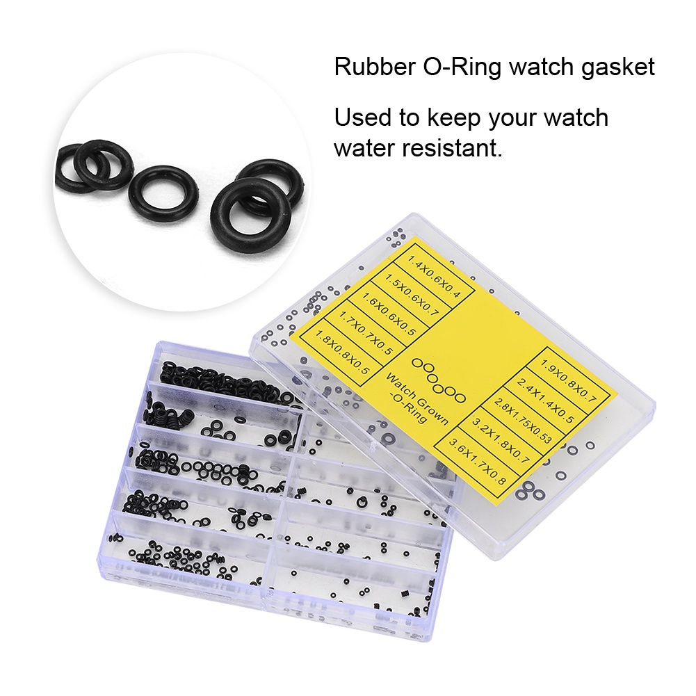 Set 500 Vòng Đệm Cao Su Chống Nước Cho Đồng Hồ Đeo Tay