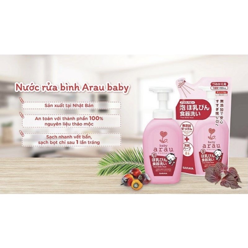 NƯỚC RỬA BÌNH ARAU BABY NỘI ĐỊA NHẬT