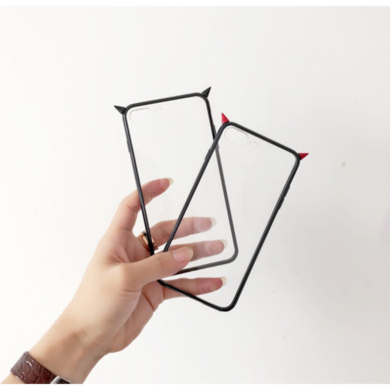 Ốp lưng trong suốt phối sừng cho iPhone 6 6s 7 8 plus X iPhone 5 5S SE casing iPhone 11 pro max XR | BigBuy360 - bigbuy360.vn