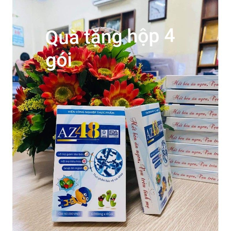 (Tặng 4 gói)[2 hộp] Men hỗ trợ tiêu hóa AZ48-Viện công nghiệp thực phẩm, bé hết táo bón-biếng ăn,hộp 20 gói