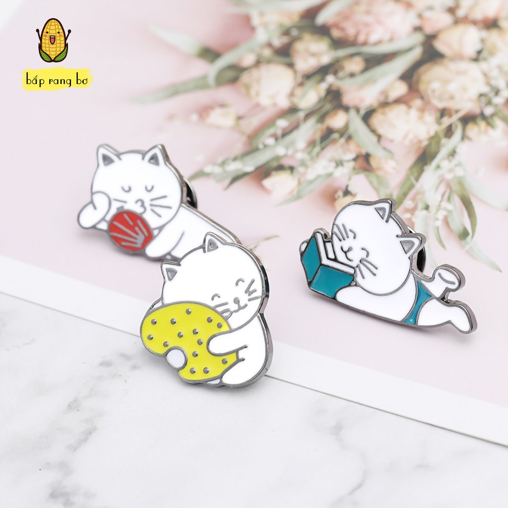 PIN CÀI TÚI MÈO CUTE BẰNG KIM LOẠI