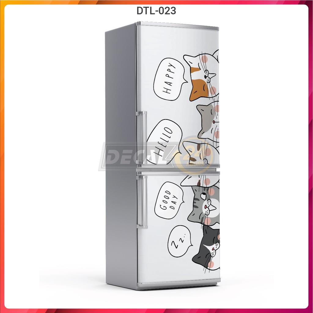 Decal chuyên dụng dán tủ lạnh - máy lạnh - máy giặt siêu đẹp Gia đình mèo Shop Châu siêu bền đủ kích thước - DTL-023