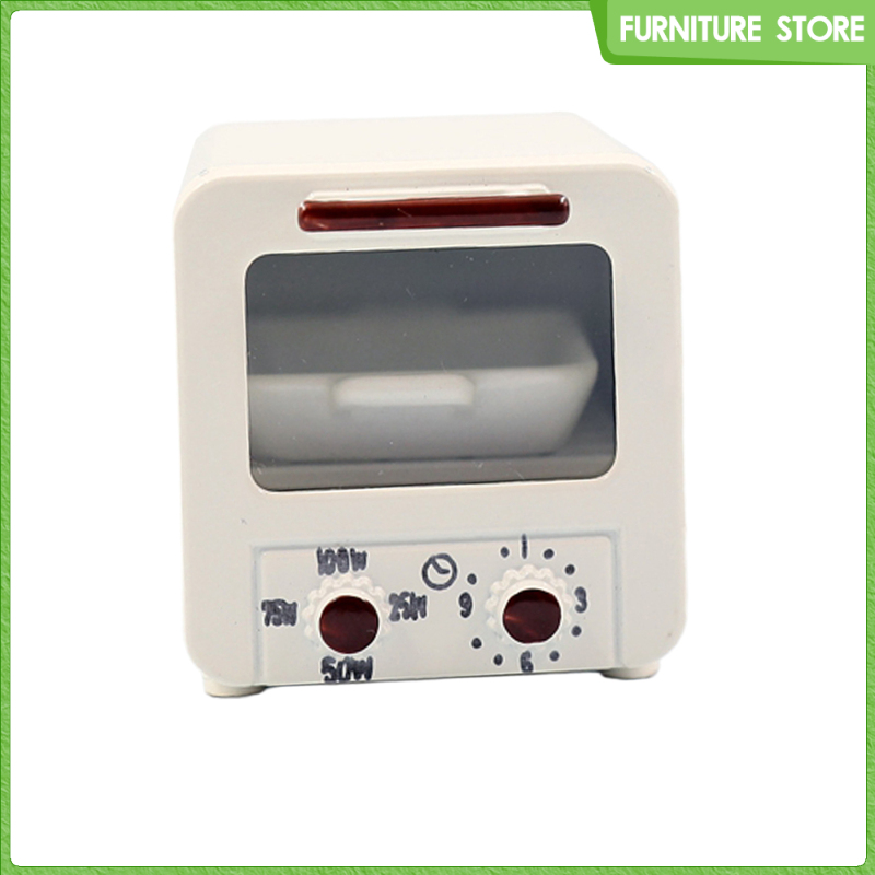 1:12 Scale Miniature Kitchen Cooking Microwave Oven Alloy 1/8 1/6 Dollhouse Baking Accessories