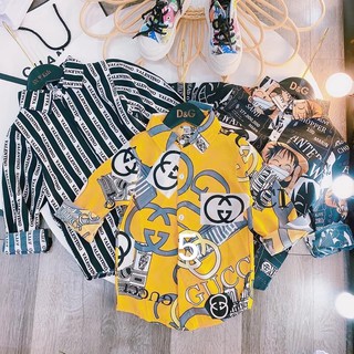 Áo sơ mi lụa dài tay bé trai size lớn