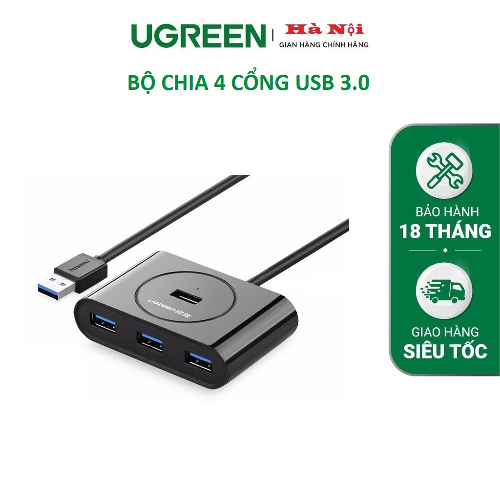 20291 Hub, bộ chia USB 3.0 4 cổng Ugreen, đen, 1M - CHÍNH HÃNG PHÂN PHỐI