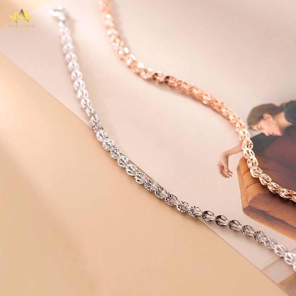 Lắc Tay Bạc Nữ MIRASON Dây Xù Basic 2 Màu Sang Trọng MLT047 - Vòng Tay Nữ Bạc 925 Dây Xù Cá Tính