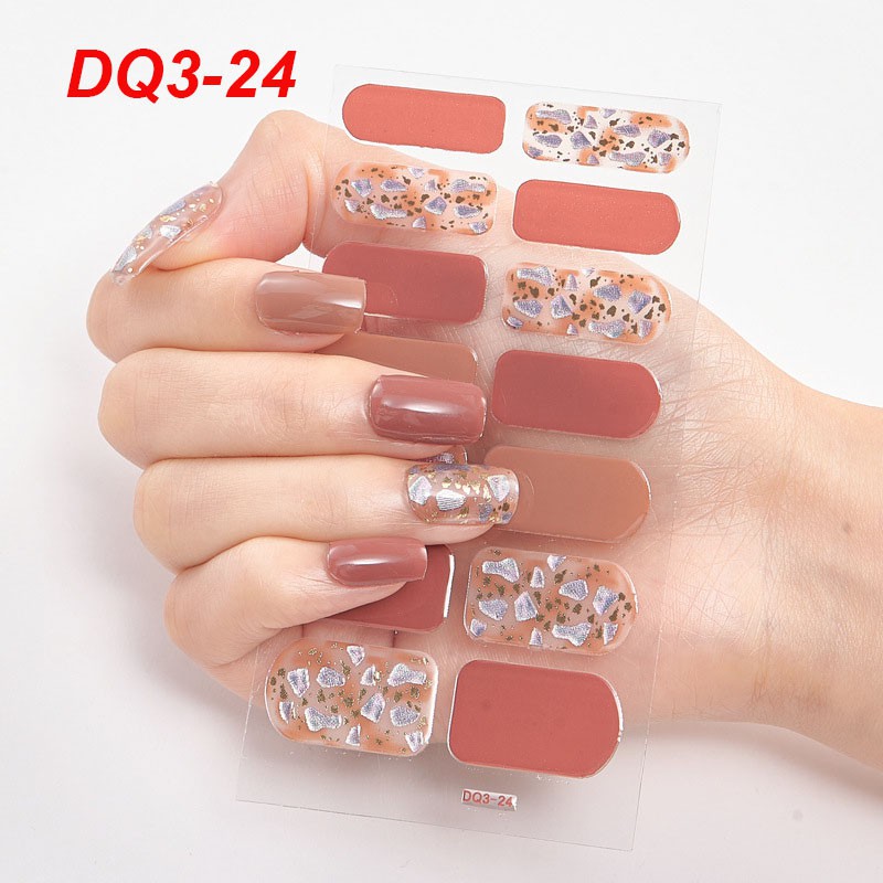 Set 14 nhãn dán móng tay Dq3 21-40 phong cách 3d xinh xắn thời thời trang