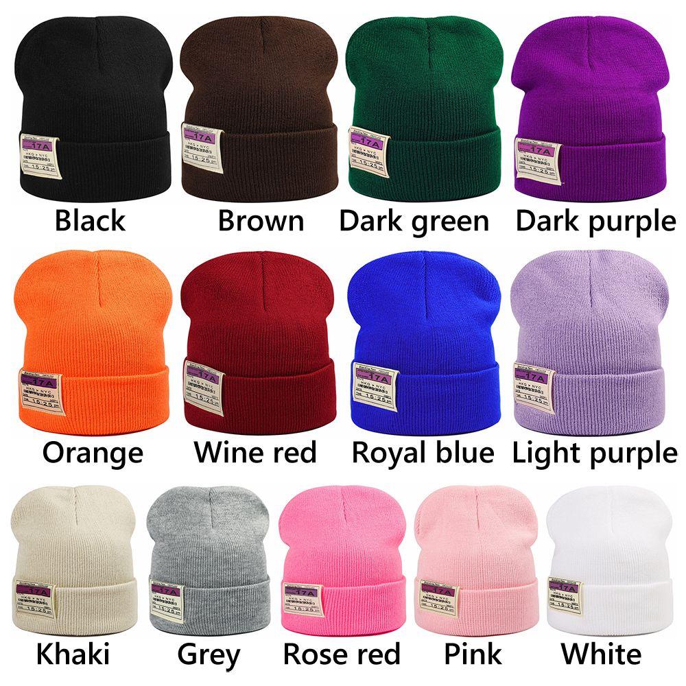 Mũ Len Dệt Kim Màu Trơn Giữ Ấm Cho Nam Nữ