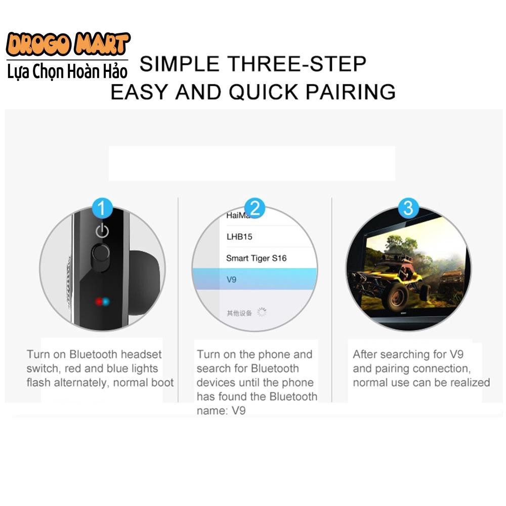 FREESHIP Tai nghe không dây V9 Bluetooth 4.1 phong cách sang trọng tích hợp micro tiện dụng