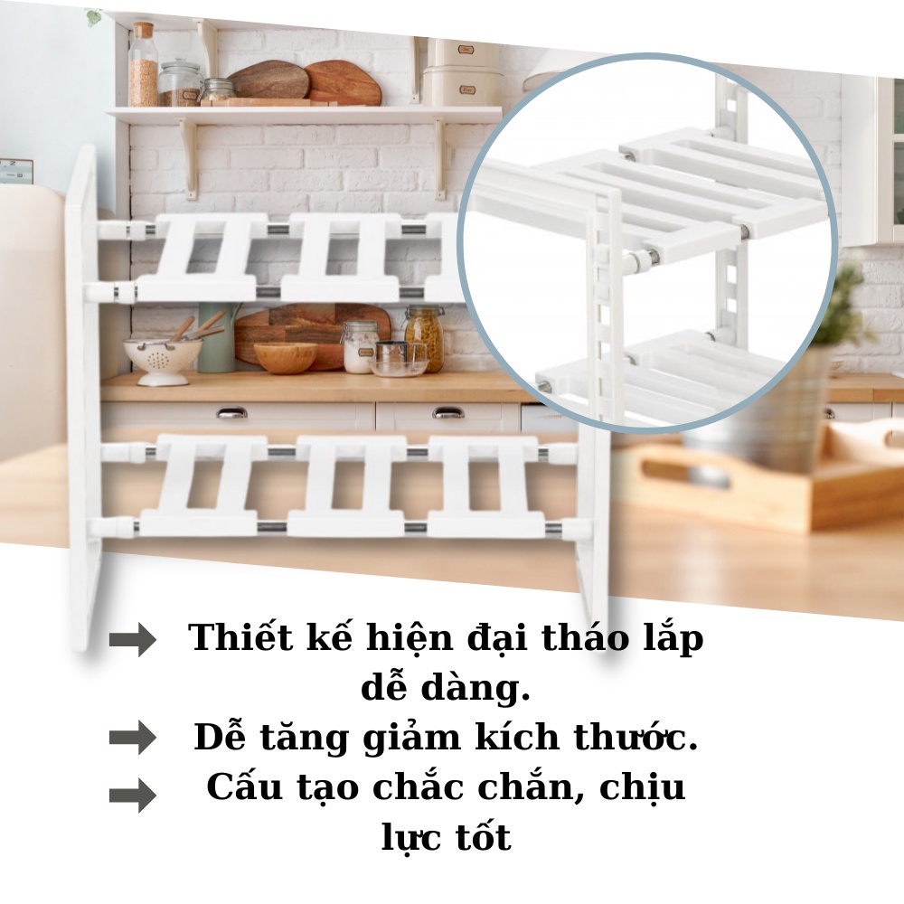 Kệ Để Đồ Nhà Bếp, Kệ Gầm Bếp Tokyo INOCHI 2 Tầng Có Thể Điều Chỉnh Kích Thước - Giá Kệ Để Chén Bát, Giày Dép Đa Năng