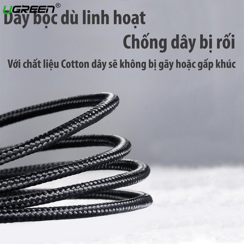 Cáp âm thanh 3.5mm ra 2 đầu 6.5mm Cao Cấp Ugreen 40791 40792 40793 40794 (AV126)