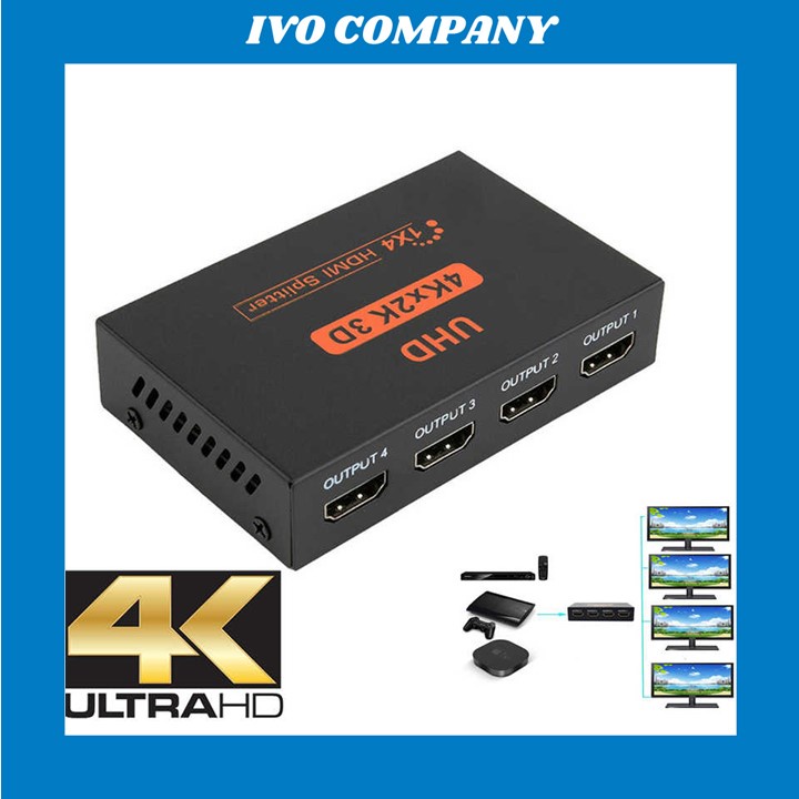 Bộ Chia HDMI 1x4 Không Suy Hao Có Cấp Nguồn