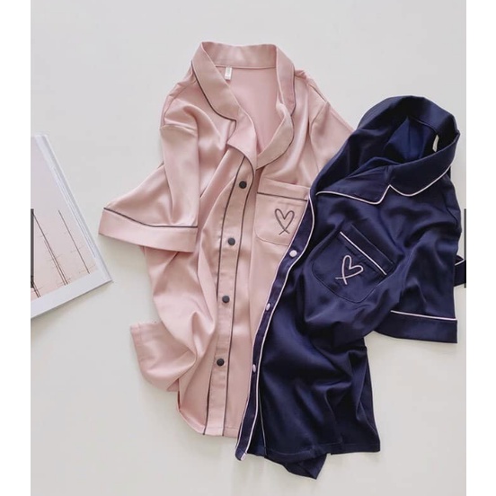 Bộ ngủ pijama lụa cộc cao cấp Rosara Bn358 | BigBuy360 - bigbuy360.vn