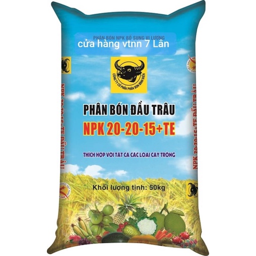 Phân Đầu trâu NPK 20 20 15 +te tách lẻ từ 50ký( 1ký),(500gr)