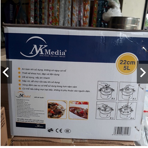 Nồi áp suất nấu bếp ga và bếp từ nk Media 4L,5L,7L