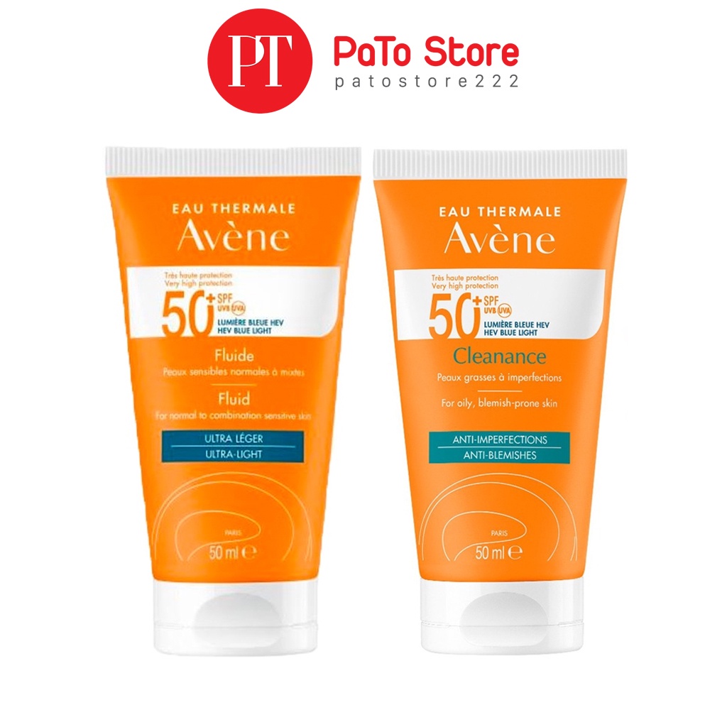 Kem Chống Nắng Avene Fluide, Cleanance SPF50 cho da dầu, khô, nhạy cảm 50ml