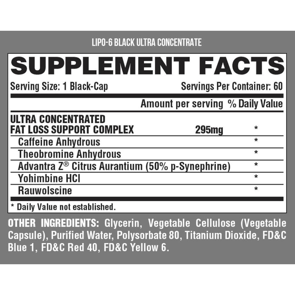 Viên uống giảm cân, giảm mỡ Nutrex Lipo 6 Black Concentrate  nhập khẩu Mỹ - Gymstore