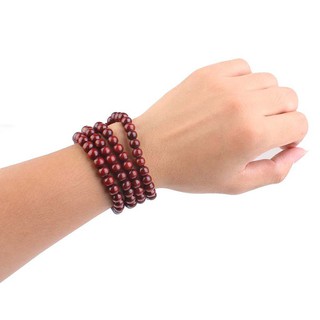Chuỗi 108 hạt gỗ đỏ phong cách Phật giáo