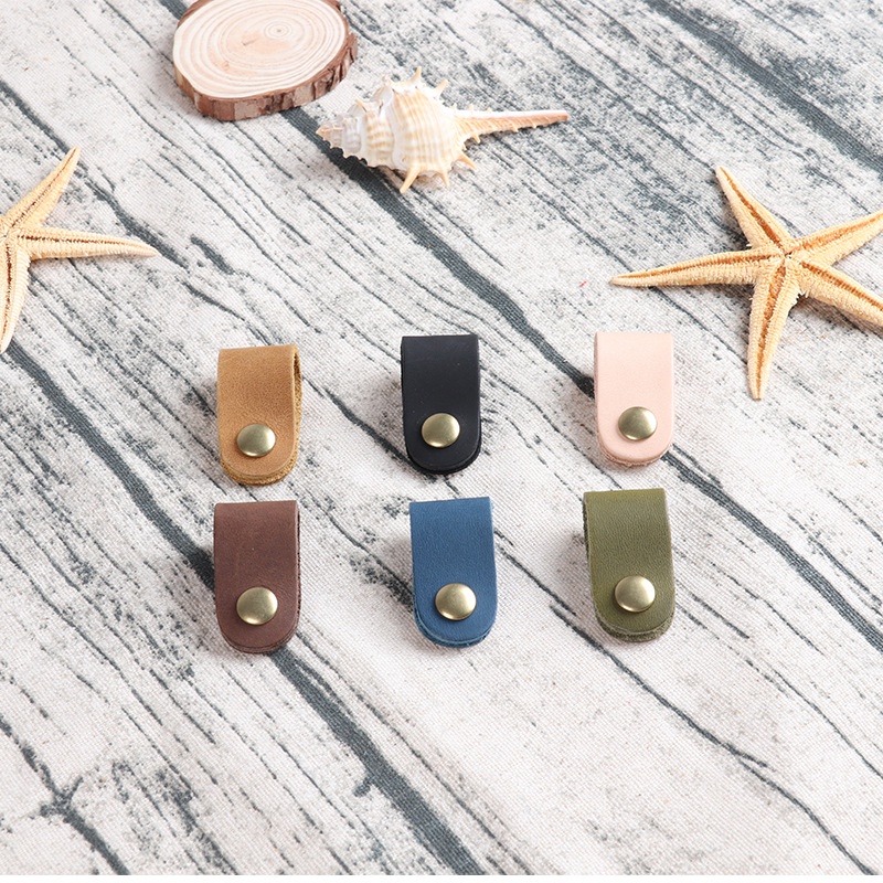 First Layer Cowhide Hub Headset Cable Storage Buckle Buckle Cable Winder