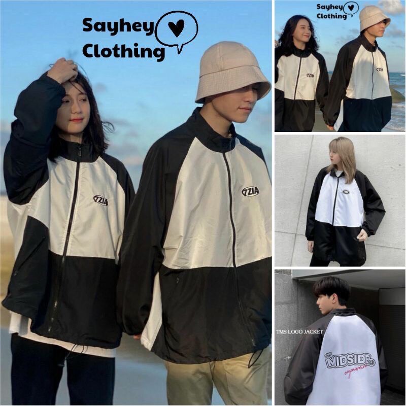 Áo Khoác Dù 7.ZIA Nam Nữ Form Rộng Unisex Phối Tay Ulzzang