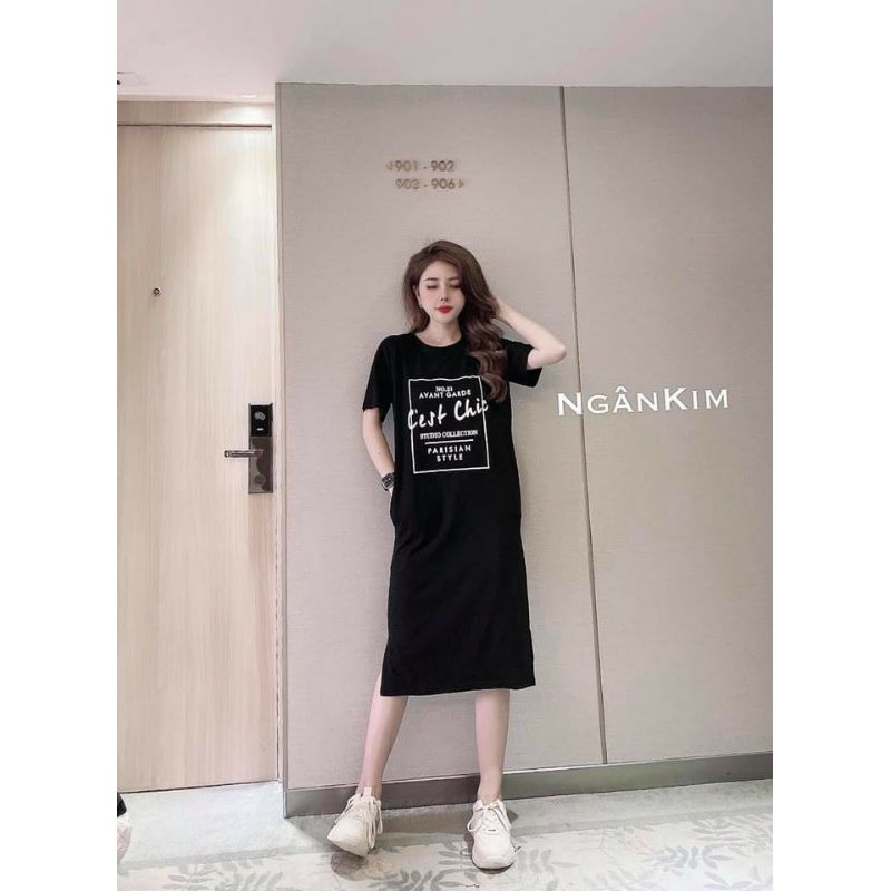 Váy thun chữ 3 màu dáng suông cho nữ | BigBuy360 - bigbuy360.vn